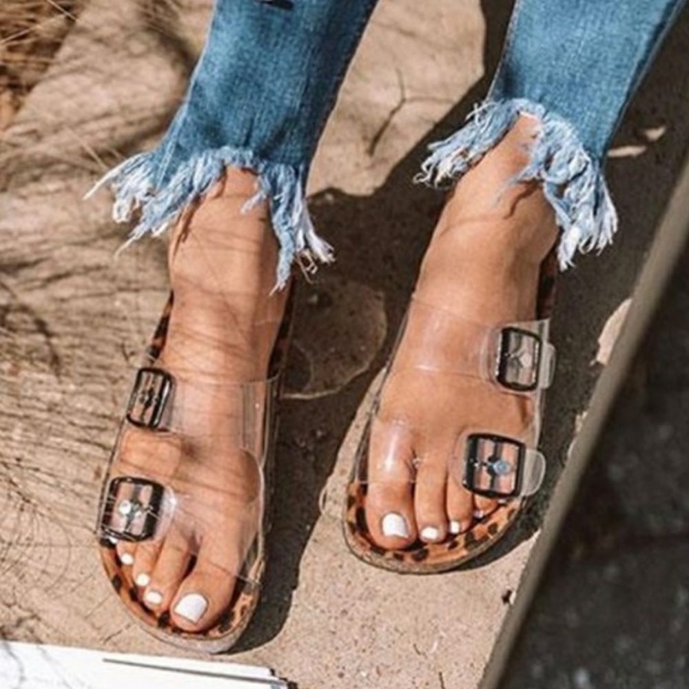 Clear leopard slide on sandal - Picture 5 of 9